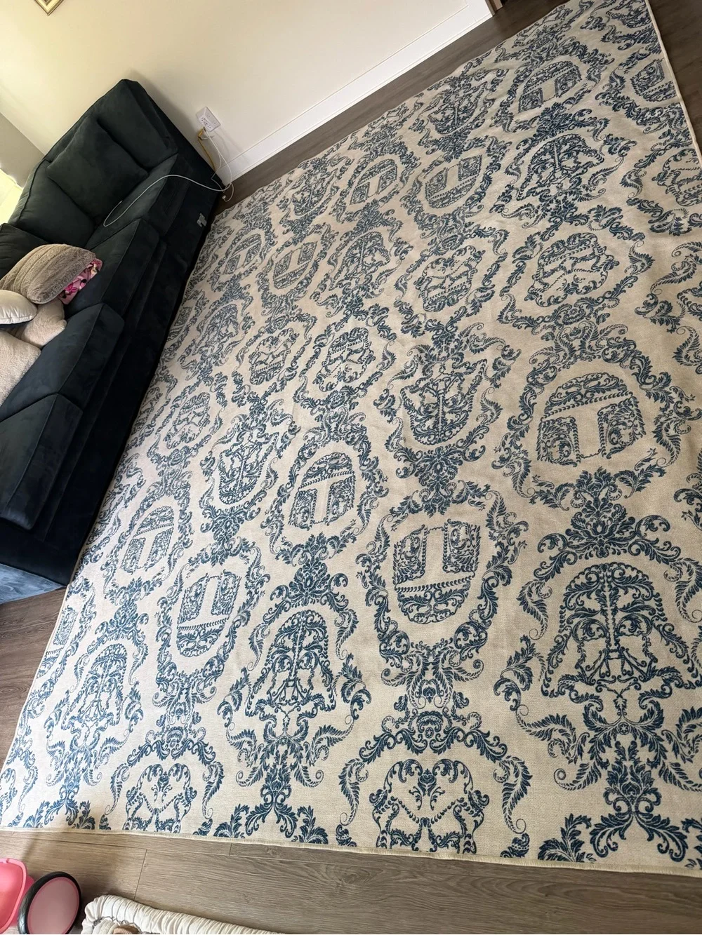 Ruggable Darkside Damask delft blue • Flat Woven rug 9x12